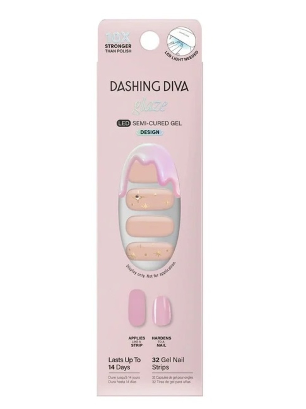 Dashing Diva GLAZE DESIGN, Semi-Cured Gel Nail Strips - Magnificence, NEW
